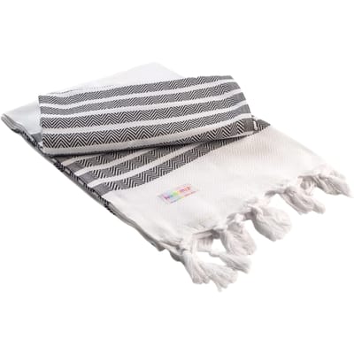 ARTG Hamamzz Dalaman Handdoek (Wit/zwart)