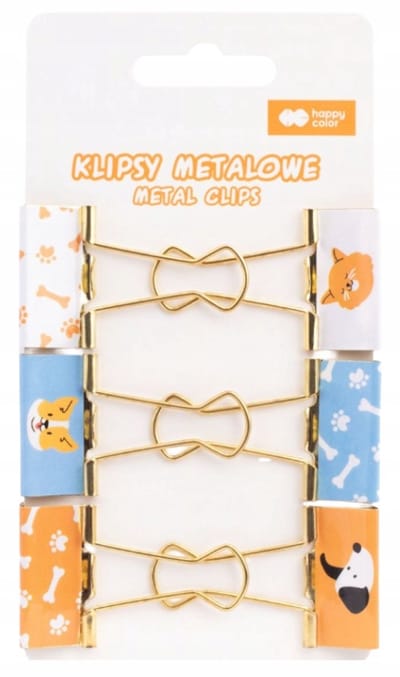 BTS Cat&Dog Serie - Metalen Kantoorklemmen - 6 Stuks - 25mm - Kleurrijk Dierenmotief
