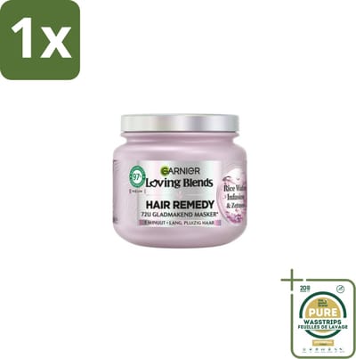 1 x Garnier - Loving Blends - Haarmasker - Rice Water Infusion - Glans & Zachtheid - Lang Haar - 340 ml- Haarmasker - Rice Water Infusion - Glans En Zachtheid - Lang Haar - Hydratie