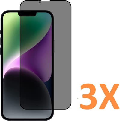 Screenprotector Glas - Privacy Tempered Glass Screen Protector Anti-Spy Geschikt voor: Apple iPhone 16E - 3x