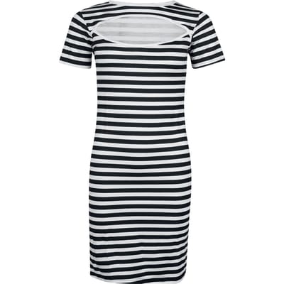 R.E.D. Rock-Engineered Design zwart-witte korte jurk met cut-out halslijn - Dames - S