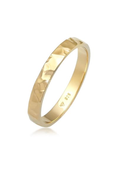 Elli - Ring - Dames band basis fijn gehamerd trend in 925 sterling zilver - Dames