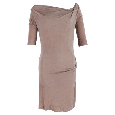 Vivienne Westwood midi-jurk met asymmetrische halslijn in bruine viscose