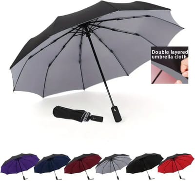 Bovista Moderne Golf Paraplu - Stormparaplu - Opvouwbaar - Windproof - Stormproef - UV Bescherming - Umbrella - Draagbaar - Grijs