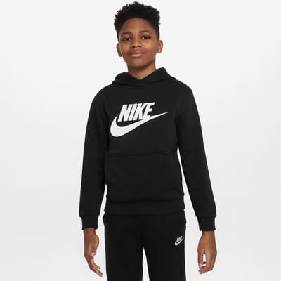 Nike Club Fleece Sweater Met Capuchon Kinderen-Zwart