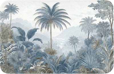 WC mat 60x40 cm - Antislip - Jungle - Modern - Blauw - Groen - Toiletmat - Vloermat - Douchemat - Toilet tapijt - Toiletmatten
