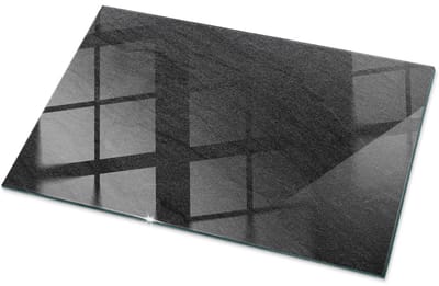 Tulup Tafelblad Glas - Natuursteen Textuur Glasplaat Tafel - 100 cm x 70 cm - Zwart Veiligheidsglas - Rechthoekig Tafelblad Glas - Gehard Glazen Tafelblad Voor de Eettafel in de Eetkamer - Glazen Tafelblad