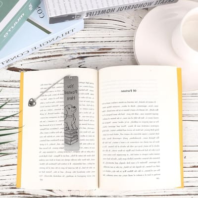 Leuke en grappige honden boekenlegger van roestvrij staal met geschenkdoos voor boekenliefhebbers en nerds