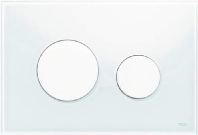 Inbouwbedieningsplaat WC Glas Wit met Dubbele Spoeltechniek
