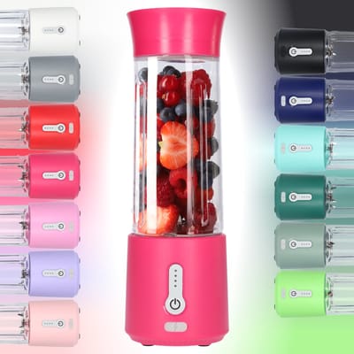 Smoothie Maker Blender To Go - Blender voor Smoothies - Gezond Onderweg - USB-C Oplaadbaar - 500ml - Hot Pink - Roze