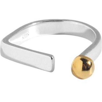 Echte 925 Sterling Zilveren Ringen Minimalistische Contrastkleur Open Ring Geometrische Platte Glanzende Wijsvingerring Voor Vrouwen 6 white