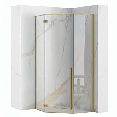 Rea Diamond 100X100 - Douchecabine - Geborsteld Goud - 100X100X195Cm