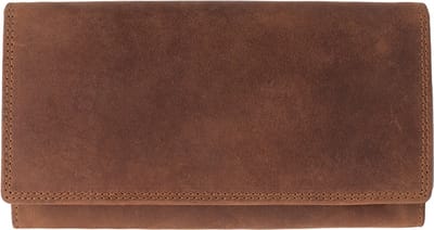 Houtkamp Portemonnee Leer Dames - Overslag - Hunter Leder - Vintage - RFID Anti-skim Protectie - Bruin