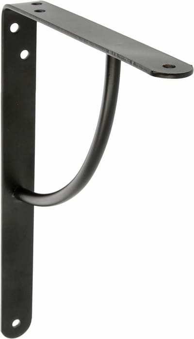 AMIG Plankdrager/planksteun van metaal - gelakt zwart - H200 x B150 mm - boekenplank steunen - tot 105 kg