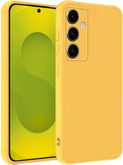 Hoesje - Geschikt voor Samsung Galaxy S25 - Sterk & Shockproof - Hoes Cover - Siliconen Case - Telefoonhoesjes - Geel