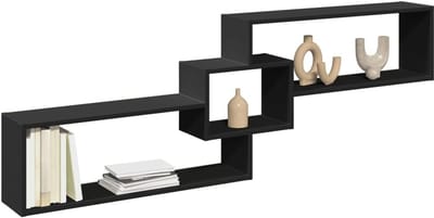 Wandkast Zwart 158x18x53cm - Hangende Opbergkast voor Keuken of Woonruimte