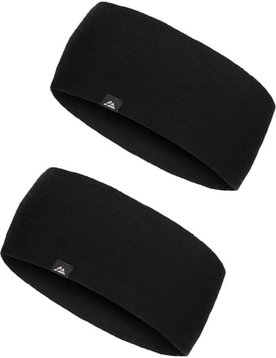 DANISH ENDURANCE Merino Hoofdband - Zwart - 2 pack - Maat S/M