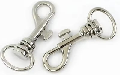 CHPN - Musketonhaak sleutelhanger - Sleutelhanger met haak - 5,5CM lang - 2 sleutelhangers - Musketon - Zilver