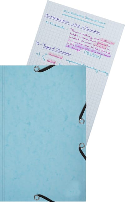 Exacompta 10x AQUAREL Elastomap met 3 kleppen + 25steekkaarten 125x200mm - 4 kleuren geassorteerd - Geassorteerd - 55577E