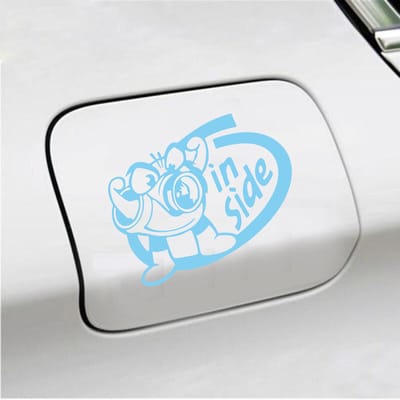 Bumpersticker - Turbo Inside - 12 X 15 - Licht Blauw