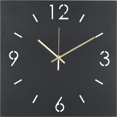 Spinder Design klok Time 40 X 40 - Zwart - Staal