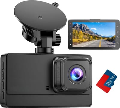QORA® Dashcam voor Auto Voor en Achter - Dashcam - Zwart - 15cm x 12cm x 9cm