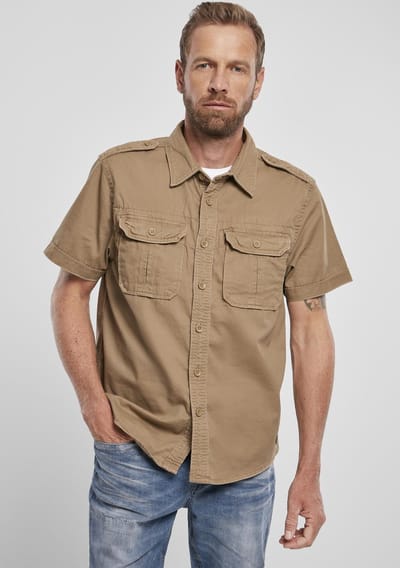 Heren - Mannen - Menswear - Modern - Urban - Casual - Streetwear - Dikke kwaliteit - Shirt - Ripstop - Shortsleeve - Blouse - US overhemd camel