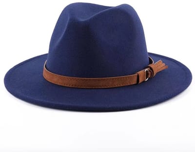 Hoed - Zonnehoed - Bucket Hat - Zonnehoed dames - Bucket hat heren - Wandelhoeden - Wollen hoeden Waterdichte - Oprolbare vilten hoeden voor buiten - Opvouwbare leren hoedvoering - Voor mannen en vrouwen(Marineblauw)