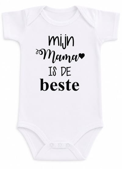 Rompertje met tekst jongen meisje Mijn mama is de beste | korte mouw | wit | maat 62/68 zwangerschap aankondiging bekendmaking