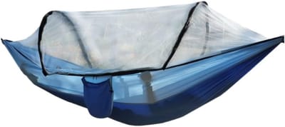 Hangmat met Klamboe - Kampeerhangmat Outdoor - Ontspannen in de Natuur - Automatische Snelopening - Lichtgewicht - Blauw
