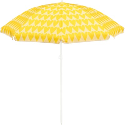 Mica Decorations Heart Strandparasol - H180 x Ø160 cm - Geel