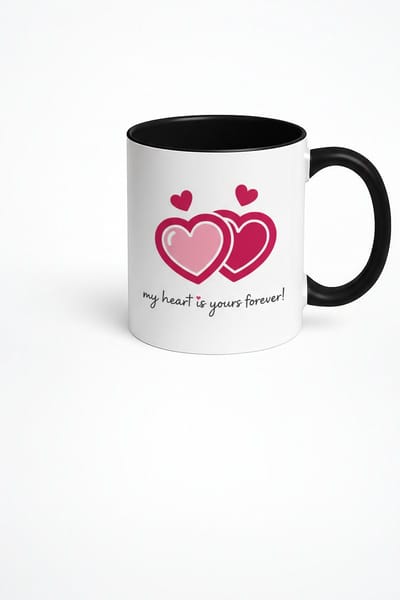 Liefdes Mok met Hartjes | 'My Heart is Yours Forever!' Romantische Cadeau Mok | Valentijn
