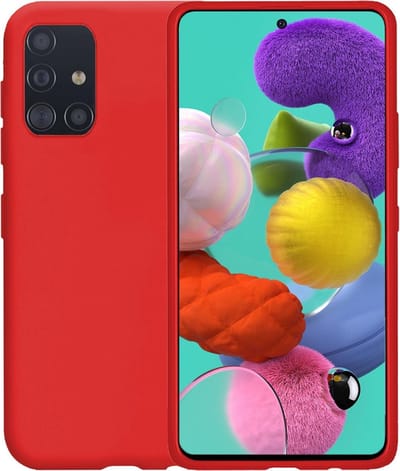 Hoesje - Geschikt voor Samsung Galaxy A51 - Sterk & Shockproof - Siliconen Case - Hoes Cover - Telefoonhoes - Rood