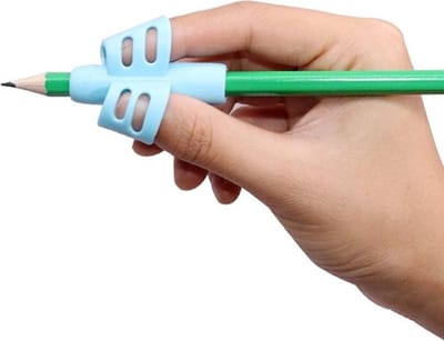 Potloodgrips I Vingergrip Schrijfhulp Kinderen & Ouderen I Potloodhouder I Penhouder I Schrijfhulpmiddelen I 1 Stuk I Blauw
