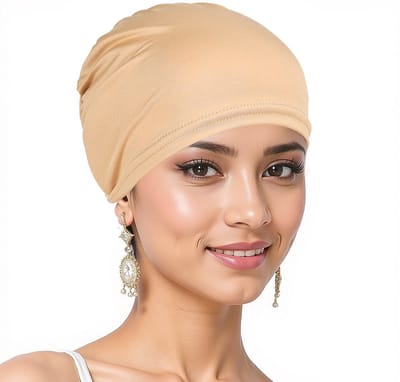 Dames Hoofddoek Khaki – Antislip Hijab Onderkap – Elastische & Ademend – Zachte Stretch Hoed – Vierseizoenen Hoofdbedekking – One Size