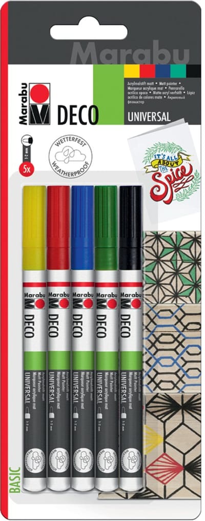 Marabu Acrylmarker Deco Painter mat, set van 5