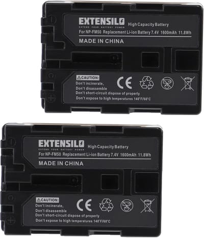 Camera Accu Set - Reserve Batterij - Fotografie - Hoge Capaciteit - 1600mAh 7.4V - Zwart
