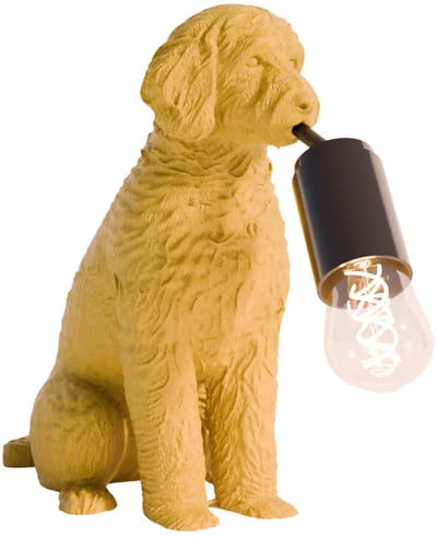 Fiastra Goldendoodle tafellamp - hondenlamp - goud - E14 - 30 x 18 x 25 cm