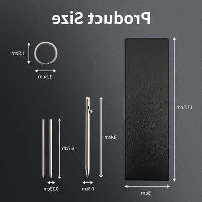 Mini Balpen van Pure Titanium met Bolt Action Functie, EDC Pen, Metalen Balpen met Sleutelhanger en Doos, Gepersonaliseerde Creatieve Handtekening Pen voor Werk en Dagelijks Gebruik