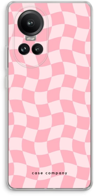 Case Company® - Hoesje geschikt voor Oppo Reno 10 Pro hoesje - Grid Roos - Soft Cover Telefoonhoesje - Bescherming aan alle Kanten en Schermrand
