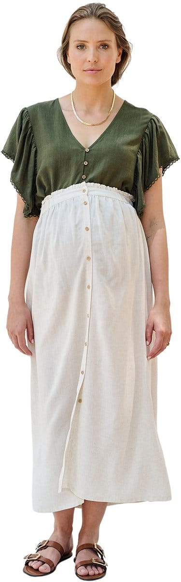 Envie de fraise Zwangerschaps- en voedingsblouse met linnen ENVIE DE FRAISE
