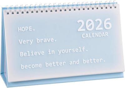 Bureaukalender 2026-2027 – Juli 2026 t/m December 2027 – Tafelkalender – Flipkalender – Bureauplanner – Maandplanner voor Kantoor, School en Thuis – Blauw – 21 × 13 cm – 1 Stuk