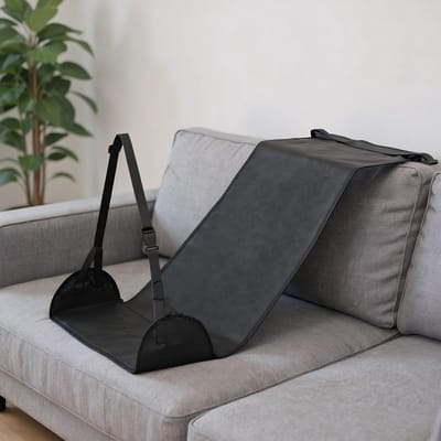Voet Hangmat - Reis Voetensteun - Vliegtuig Comfort - Verstelbare Riemen - 100x45 Cm - Zwart
