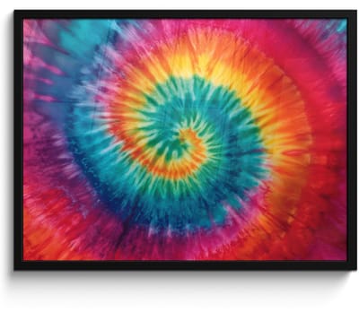 Poster in lijst - Fotolijst 80x60 cm - Posters - Regenboogkleuren - Tie dye - Posterlijst zwart - Decoratie - Wanddecoratie woonkamer - Muurdecoratie slaapkamer