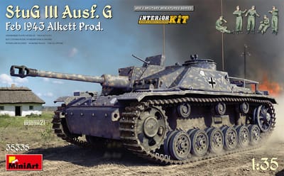 MiniArt Modelbouwpakket Militaire voertuigen - 35335 StuG III Ausf. G Feb 1943 Alkett Prod. with Interior Plastic - 1:35 - Modelbouw