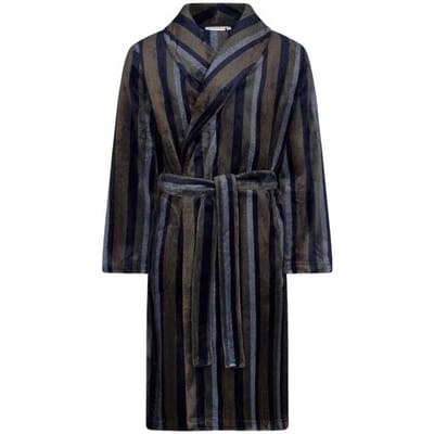 Pastunette - Badjas - Adventure - Fleece - Blauw Gestreept - Maat S
