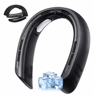 House Of Atelier - Nekventilator - Draagbare Mini Ventilator - Nek Fan - Hals Ventilator - Gezichtsventilator - 6000 mAh - Zwart