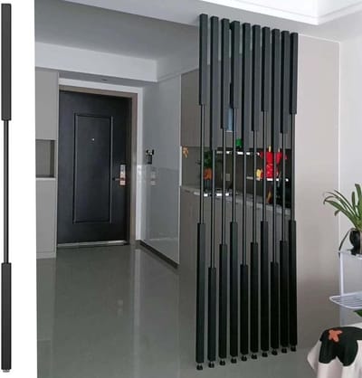 Moderne scheidingswandpost - Decoratieve kolom - Ruimtes verdelen - Installatie zonder boren - 250 cm hoogte - Zwart