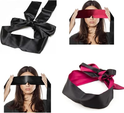 Zijden Blinddoek - Oogmasker Satijn - Ontspanning Slaap - Zacht Lichtgewicht - 145 cm - Zwart Roze Rood