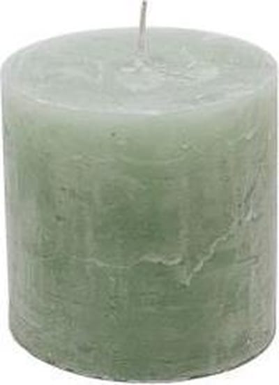 Stompkaars light green - KaarsenKerstkaarsen - Paraffine - 10x10cm